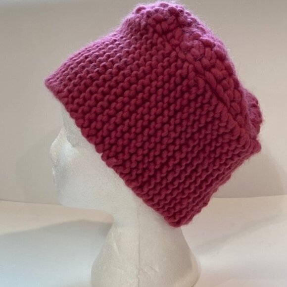 Accessories - Handmade Pink Thick Knit Hat Beanie